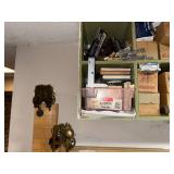 Assorted Hardware and Workshop Supplies in Storage Cubby