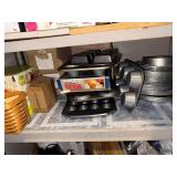 Collection of Small Kitchen Appliances and Bakeware Assortment