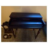 Vintage Dark Wood Spinet Piano Desk