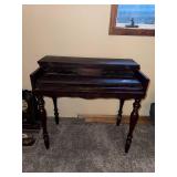 Vintage Dark Wood Spinet Piano Desk