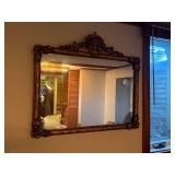 Antique Gold Ornate Wall Mirror with Decorative Frame