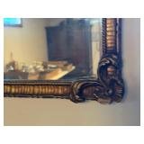 Antique Gold Ornate Wall Mirror with Decorative Frame
