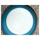 Vintage Blue Mixing Bowl with White Interior