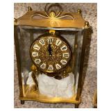 Pair of Vintage Brass Anniversary Clocks with Glass Cases