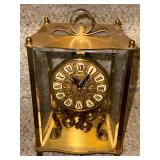 Pair of Vintage Brass Anniversary Clocks with Glass Cases