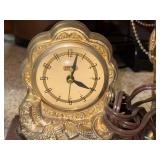 Vintage United Electric Horse Clock on Wood Base