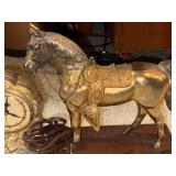 Vintage United Electric Horse Clock on Wood Base