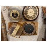 Collection of 4 Vintage Wall Clocks Assorted Styles