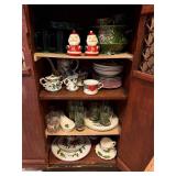 Holiday Dinnerware and Glassware Collection with Santa Shakers