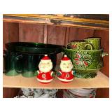 Holiday Dinnerware and Glassware Collection with Santa Shakers