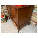 Wooden Two-Door Vintage Cabinet with Curved Legs