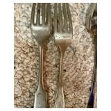 Assorted Vintage Flatware Collection in Wooden Case