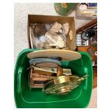 Mixed Lot of Vintage Decor Items, Pottery, and Wooden Trinkets