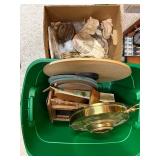 Mixed Lot of Vintage Decor Items, Pottery, and Wooden Trinkets