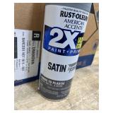 Lot of 12 - Granite, Rust-Oleum American Accents 2X Ultra Cover Satin Spray Paint- 12 oz