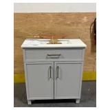 HOME DECORATORS COLLECTION Bliston 30 in. Single Sink Dove Gray Bath Vanity with White Engineered Stone Top & Backsplash