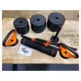 FEIERDUN Adjustable Dumbbells, 40lbs Free Weight Set with Connector, 5 in1 Dumbbell Set