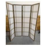 Roundhill Furniture Seto 4-Panel 4 Golden Room Divider Screen, Gold