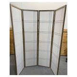 Roundhill Furniture Seto 4-Panel 4 Golden Room Divider Screen, Gold
