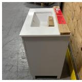 HOME DECORATORS COLLECTION Bilston 30 in. Single Sink Dove Gray Bath Vanity with White Engineered Stone Top (Assembled) backsplash NEW