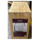 HOME DECORATORS COLLECTION Bliston 36 in Single sink Dove Gray finish with White Engineered stone top NEW
