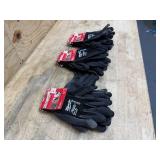 Lot of 3 - 10" XL 3 pairs Black Nitrile Dipped Gloves