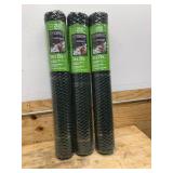 Lot of 3 - EVERBILT 3 ft x 25 ft Poultry Netting Green Plastic