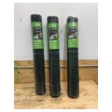 Lot of 3 - EVERBILT 3 ft x 25 ft Poultry Netting Green Plastic