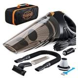 12V High-Powered Handheld Vacuum with Detailing Attachments - Travel Case Included for Car or Home