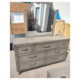 Riverside Furniture Vogue 7 Drawer Dresser and Nightstand in Gray Wash