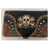 Two Collectible Skull Adorned Womans Clutch Bags One Has Strap Two Collectible Skull Adorned Womans Clutch Bags One Has Strap