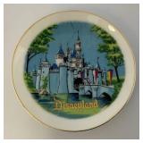Vintage Disneyland White Glazed Gold Rimmed Cup Mug And 4" Disneyland Plate With Original Disneyland Price Tag