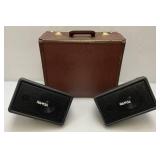Panasonic Model WS-A10 -K Speakers And Vintage Leather Carrying Case Panasonic Model WS-A10 -K Speakers And Vintage Leather Carrying Case