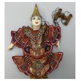 Vintage Indonesian Puppet Marionette Hanging Ceramic Puppet (Needs Strings Retied) Vintage Indonesian Puppet Marionette Hanging Ceramic Puppet (Needs Strings Retied)