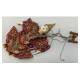 Vintage Indonesian Puppet Marionette Hanging Ceramic Puppet (Needs Strings Retied) Vintage Indonesian Puppet Marionette Hanging Ceramic Puppet (Needs Strings Retied)