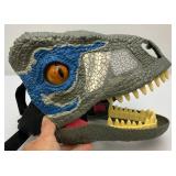 Jurassic World Velociraptor Chomp N Roar Electronic Mask With Moving Jaw Jurassic World Velociraptor Chomp N Roar Electronic Mask With Moving Jaw