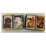 Vintage Poker Chips In Wooden Holder And Misc. Playing Cards (Some New In Pack) Vintage Poker Chips In Wooden Holder And Misc. Playing Cards (Some New In Pack)