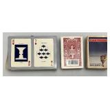 Vintage Poker Chips In Wooden Holder And Misc. Playing Cards (Some New In Pack) Vintage Poker Chips In Wooden Holder And Misc. Playing Cards (Some New In Pack)