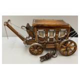 Vintage Wooden Western Covered Wagon TV Lamp Works 22 1/2" L x 9 1/2" H x 10 1/2" W Vintage Wooden Western Covered Wagon TV Lamp Works 22 1/2" L x 9 1/2" H x 10 1/2" W