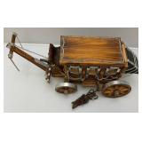 Vintage Wooden Western Covered Wagon TV Lamp Works 22 1/2" L x 9 1/2" H x 10 1/2" W Vintage Wooden Western Covered Wagon TV Lamp Works 22 1/2" L x 9 1/2" H x 10 1/2" W