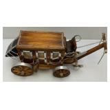 Vintage Wooden Western Covered Wagon TV Lamp Works 22 1/2" L x 9 1/2" H x 10 1/2" W Vintage Wooden Western Covered Wagon TV Lamp Works 22 1/2" L x 9 1/2" H x 10 1/2" W