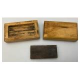 Vintage Japanese Floating Fishing Knives And Sharpening Stone Vintage Japanese Floating Fishing Knives And Sharpening Stone