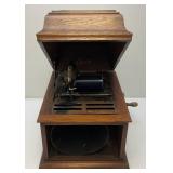 Antique Edison Amberola 30 Cylinder Record Player Phonograph With Blue Spindle (Cranks And Spins) Needs Clean Up Antique Edison Amberola 30 Cylinder Record Player Phonograph With Blue Spindle (Cranks And Spins) Needs Clean Up
