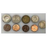 Misc. Foreign Coins And More (Some In Protective Sleeves) Misc. Foreign Coins And More (Some In Protective Sleeves)