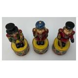 Three Vintage Kurt S. Adler Porcelain Nutcracker Trinket Boxes 6" Three Vintage Kurt S. Adler Porcelain Nutcracker Trinket Boxes 6"