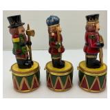 Three Vintage Kurt S. Adler Porcelain Nutcracker Trinket Boxes 6" Three Vintage Kurt S. Adler Porcelain Nutcracker Trinket Boxes 6"