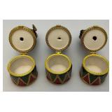 Three Vintage Kurt S. Adler Porcelain Nutcracker Trinket Boxes 6" Three Vintage Kurt S. Adler Porcelain Nutcracker Trinket Boxes 6"