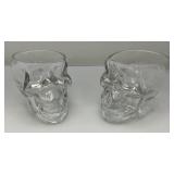 Two Vintage Crystal Head Vodka Skull Drinking Glasses 3 3/4" x 5" Two Vintage Crystal Head Vodka Skull Drinking Glasses 3 3/4" x 5"