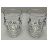 Two Vintage Crystal Head Vodka Skull Drinking Glasses 3 3/4" x 5" Two Vintage Crystal Head Vodka Skull Drinking Glasses 3 3/4" x 5"