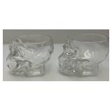 Two Vintage Crystal Head Vodka Skull Drinking Glasses 3 3/4" x 5" Two Vintage Crystal Head Vodka Skull Drinking Glasses 3 3/4" x 5"